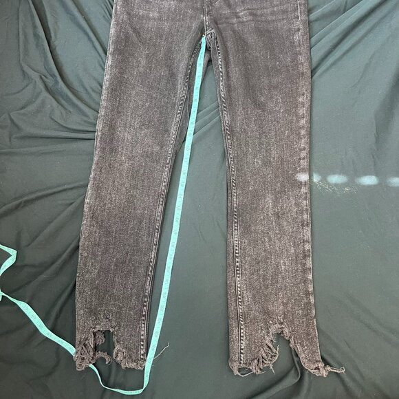 NWT MAJE PACHAFRAN HR STRAIGHT CUT JEANS WITH RAW HEM IN ANTHRACITE SZ 38FR 6US - Picture 5 of 6
